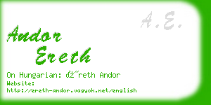 andor ereth business card